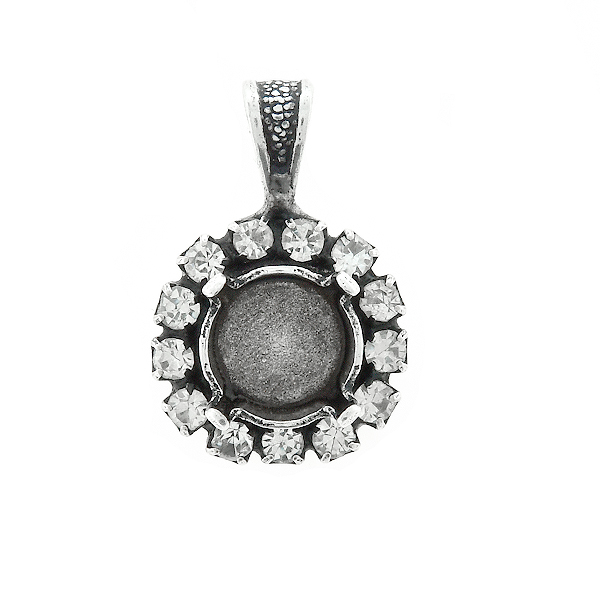 39ss stone setting with SW Rhinestones Pendant base with bail