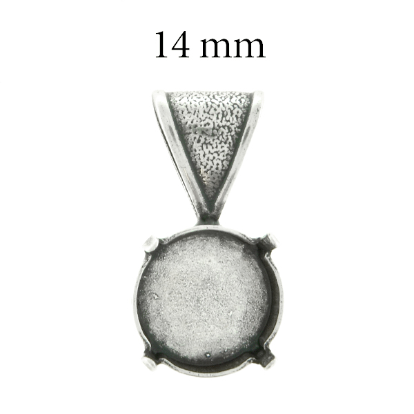 14mm Rivoli Pendant base with soldered wide bail