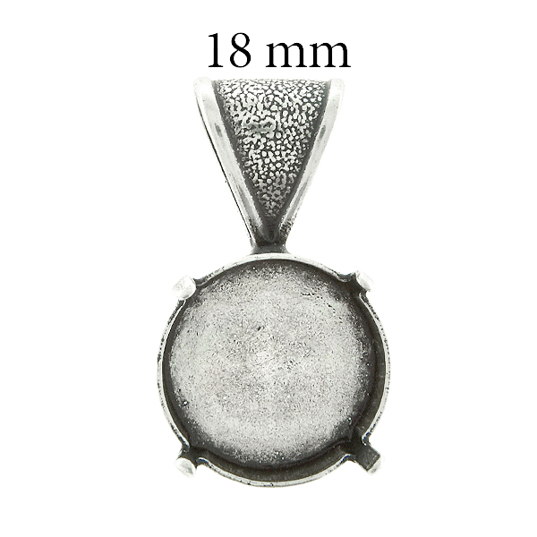 18mm Rivoli Pendant base with soldered wide bail