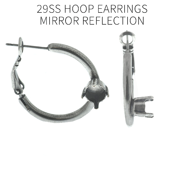 29ss settings Mirror Reflection Hoop Earrings bases