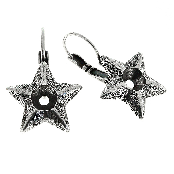 29ss metal casting STARS Lever Back Earring bases