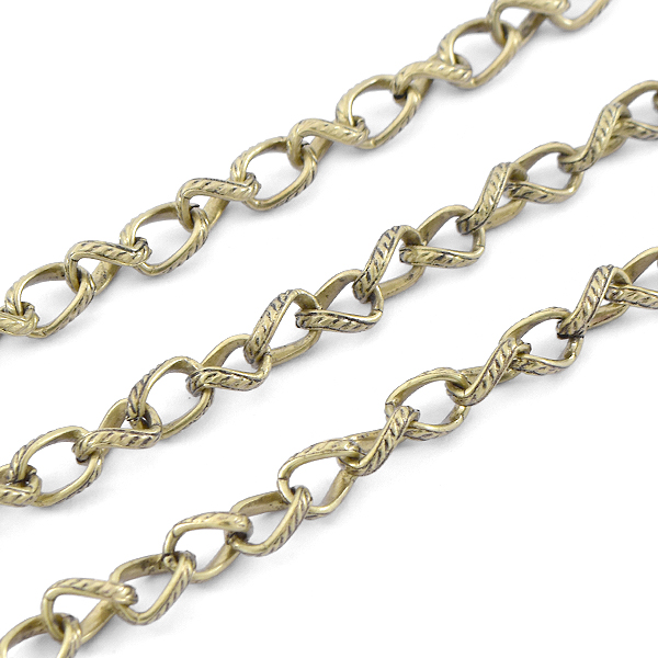 7x5mm Textured Wave Oval link Chain