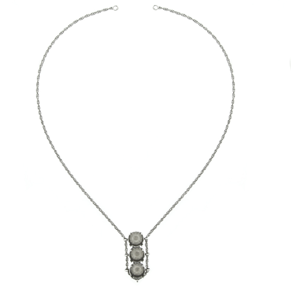 12mm Rivoli vertical pendant with rope chain Cradle Necklace base