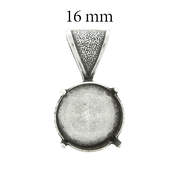 16mm Rivoli Pendant base with soldered wide bail