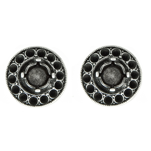 24ss stone setting and 8pp Hollow Circle metal casting Stud Earring bases