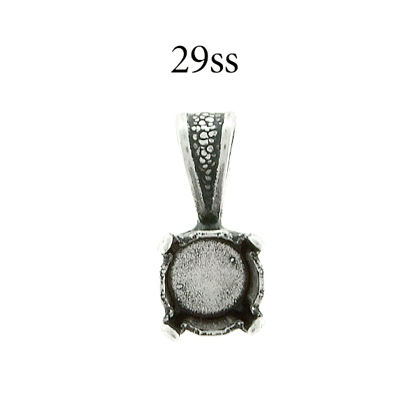 29ss round Pendant base with soldered wide bail