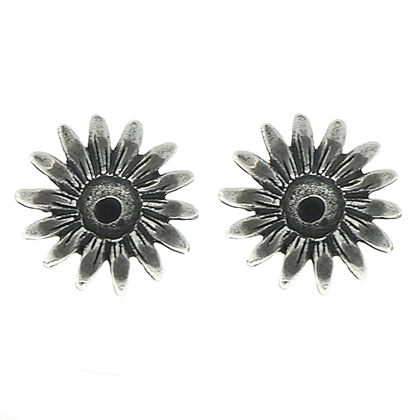 24ss metal casting Forest Daisy Flower Stud Earring bases