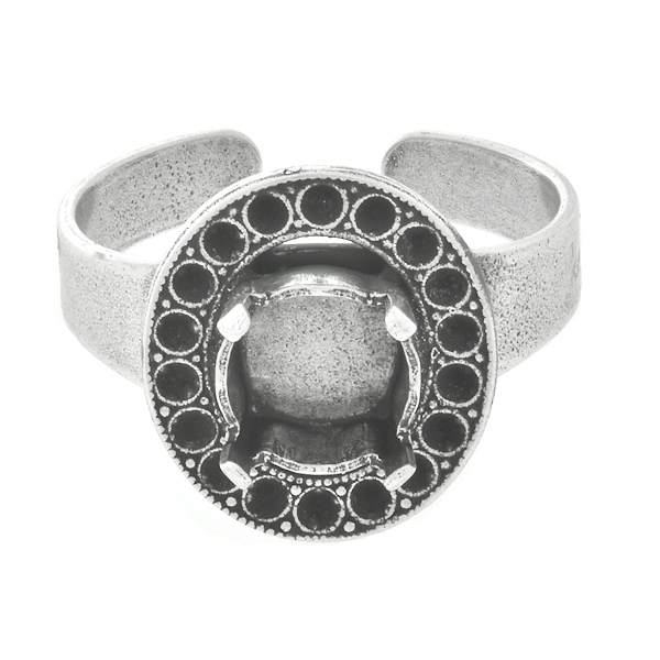 39ss stone settings inside of 8pp metal casting Oval Adjustable ring base