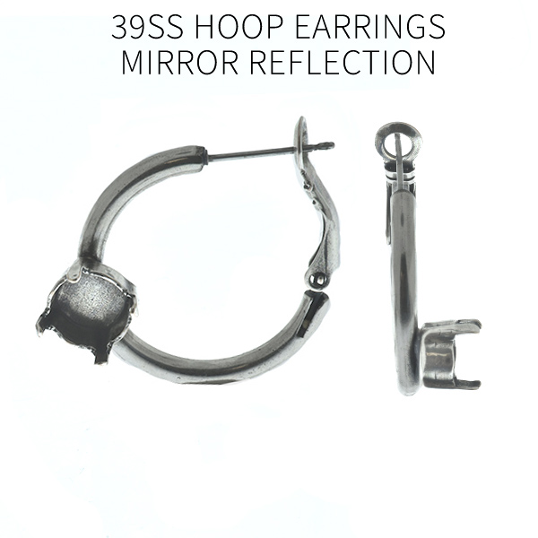 39ss settings Mirror Reflection Hoop Earrings bases