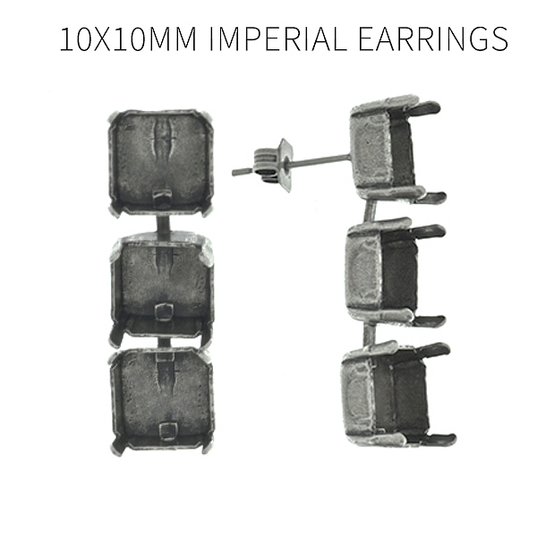 10x10mm Imperial Empty Hanging Stud Earring bases for crystals