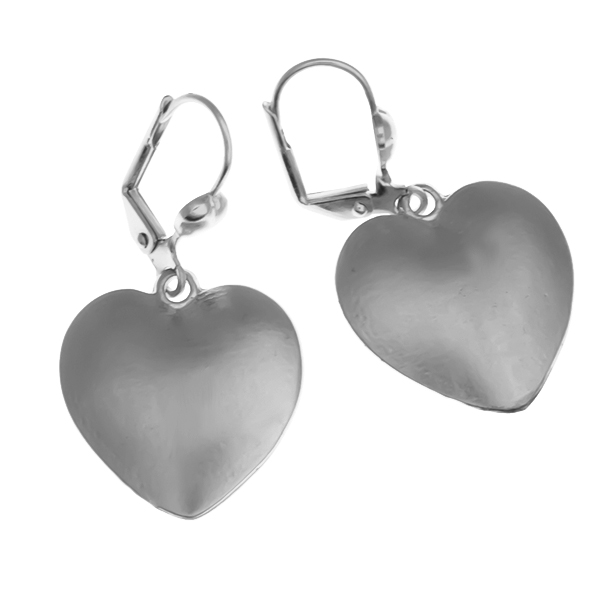 Metal Heart Dandling Lever back earring bases