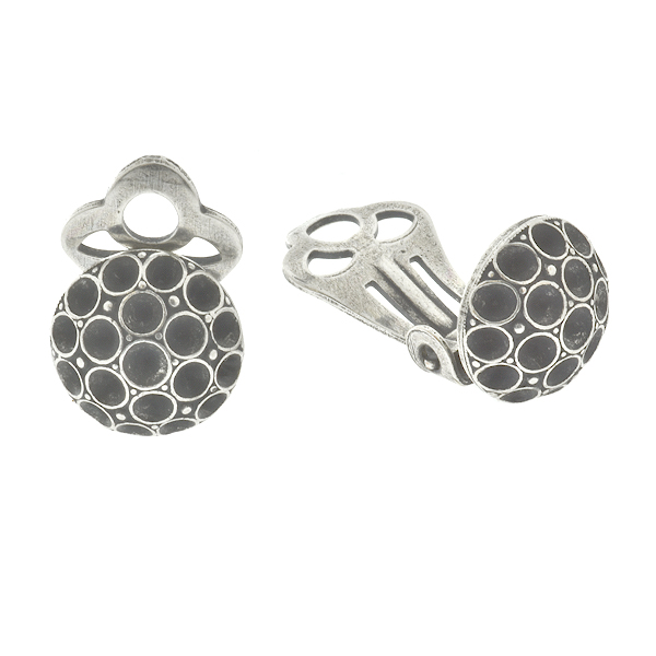 Metal casting decorative dome element for 14pp Swarovski Clip Earrings