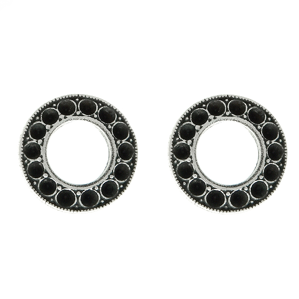 8pp Hollow Circle metal casting Stud Earring bases
