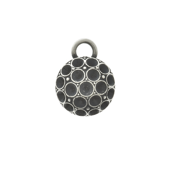 Metal casting decorative dome element for 14pp Swarovski Pendant base with top loop