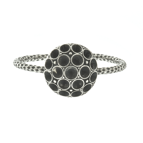 Metal casting decorative dome element for 14pp Swarovski Adjustable thin ring base