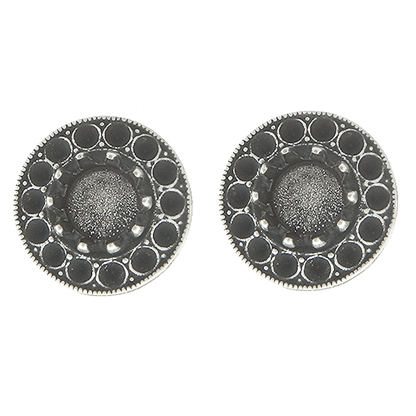 Metal casting hollow circle elements for 8pp and 29ss crown settings Stud Earring bases