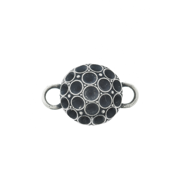 Metal casting decorative dome element for 14pp Swarovski Connector base with two side loops