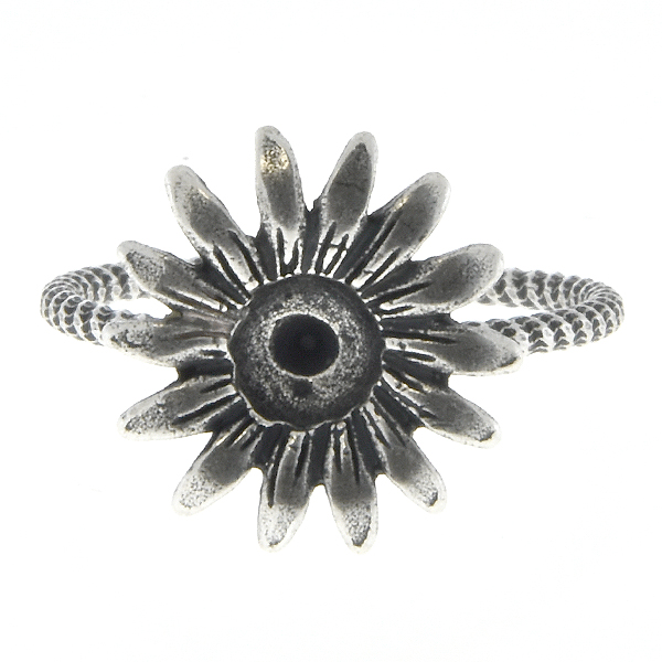 24ss Metal casting Forest Daisy Flower Adjustable ring base