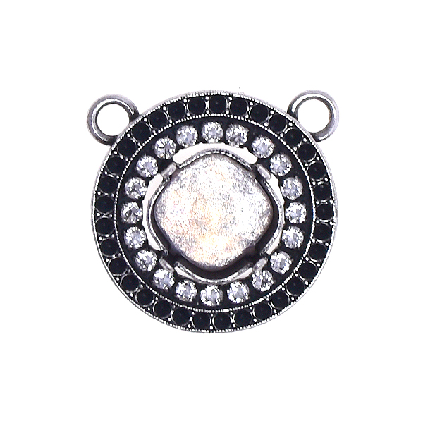12x12mm stone setting with 8pp Hollow circle element and SW Rhinestone Pendant base