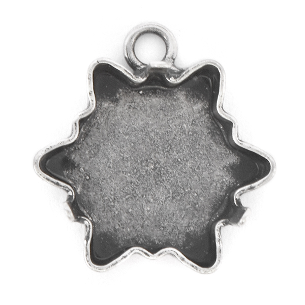 18mm Edelweiss Pendant base with top loop