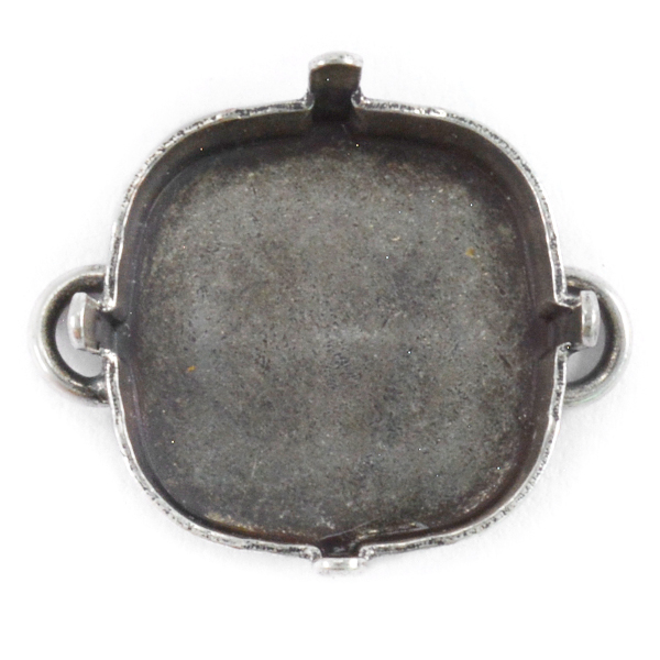 16x16mm Classical Square Pendant base with two side loops