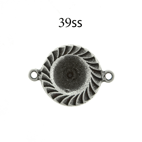 39ss Jagged ornamental metal casting Connector base with two side loops