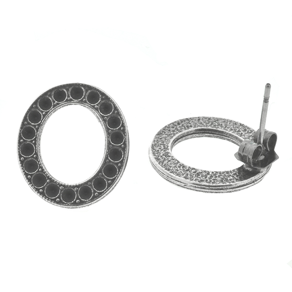 8pp metal casting Oval Stud Earring bases