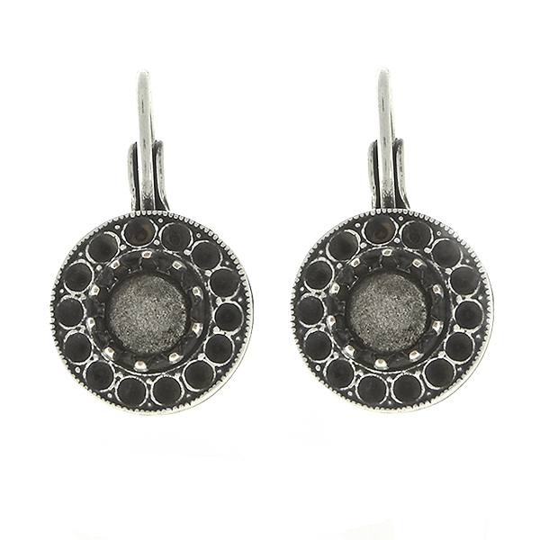 Metal casting hollow circle elements for 8pp and 29ss crown settings Lever Back Earring bases