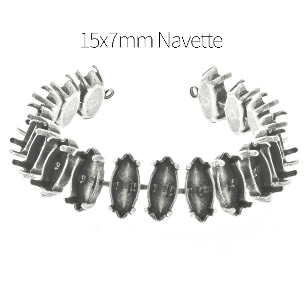 15x7mm Navette cup chain Bracelet base