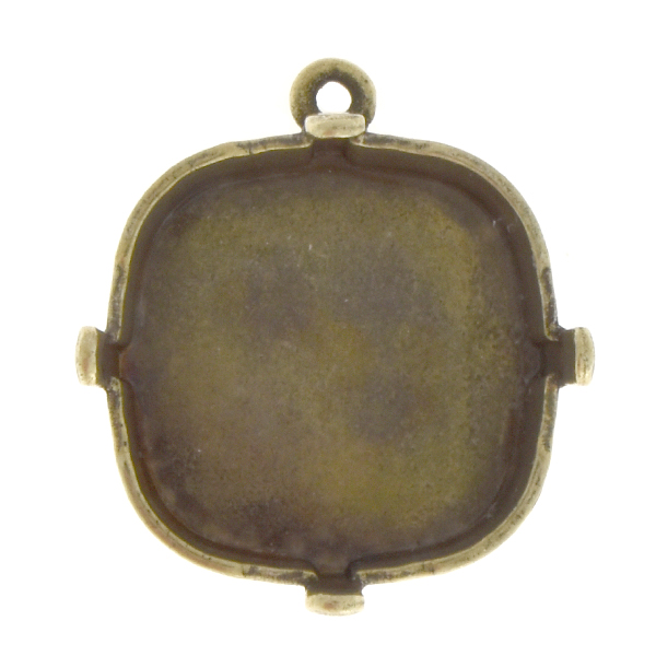 16x16mm Classical Square Pendant base with top loop